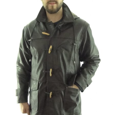 Men's Leather Duffle Coat