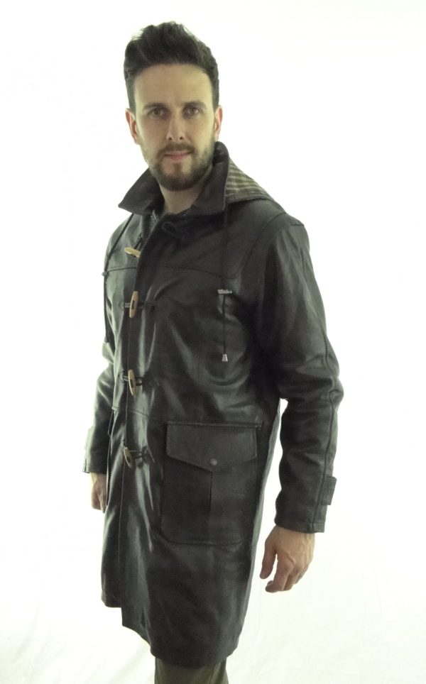 Men's Leather Duffle Coat
