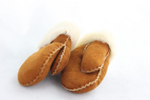 Dark Tan Baby Sheepskin Mittens