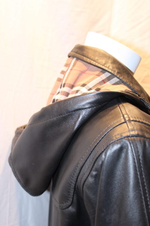 Ladies Leather Duffle Coat - Image 4