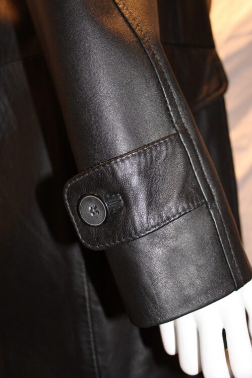 Ladies Leather Duffle Coat - Image 3