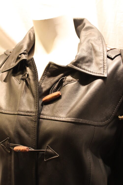Ladies Leather Duffle Coat - Image 2