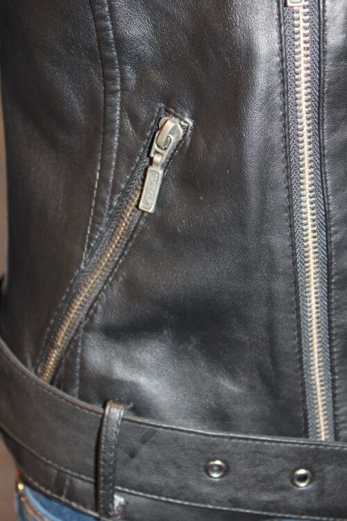 Women's Leather Biker Jacket - Image 5