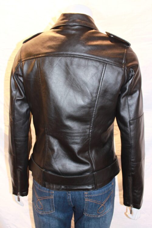 Women's Leather Biker Jacket - Image 6