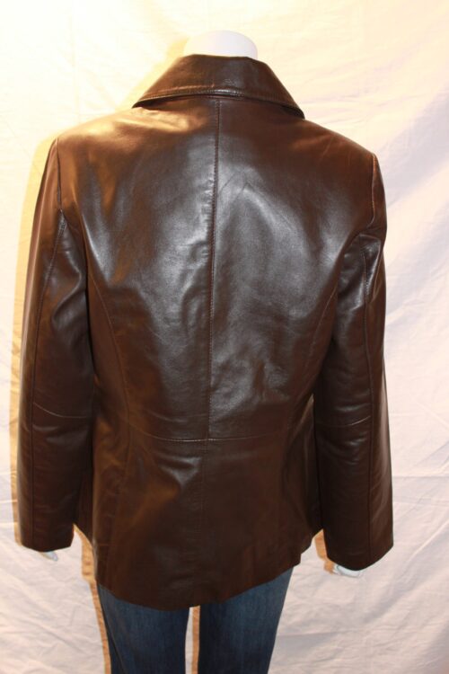 Ladies Leather Blazer - available in Black and Brown - Image 2