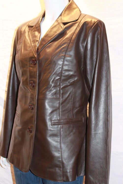 Ladies Leather Blazer - available in Black and Brown