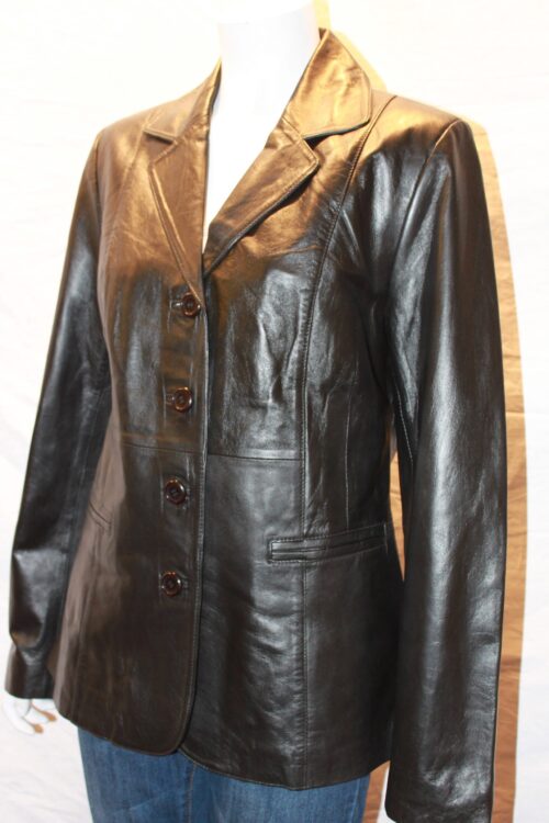 Ladies Leather Blazer - available in Black and Brown - Image 4