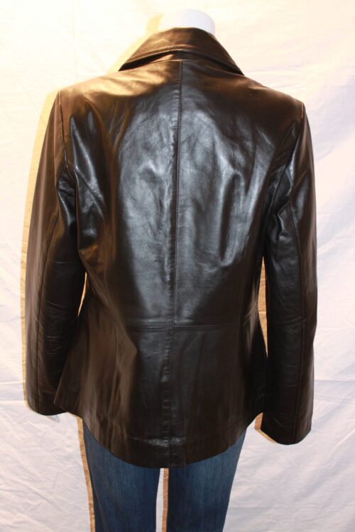 Ladies Leather Blazer - available in Black and Brown - Image 3