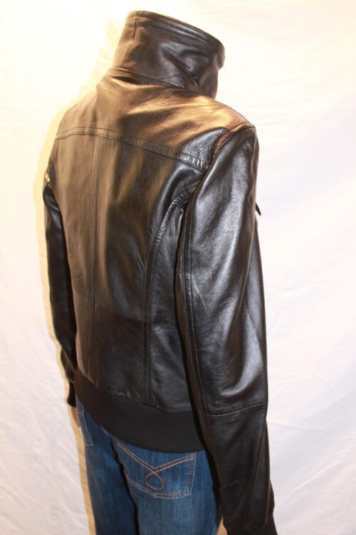 Ladies Classic Biker Leather Jacket - available in Black, Brown & Tan - Image 2
