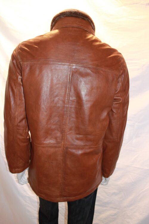 Men's 3/4 length coat with fleece collar - Image 4