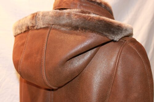 Ladies Shearling Sheepskin Duffle Coat - Image 3
