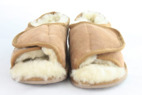 Ladies Open Toed Sheepskin Slippers by Draper of Glastonbury - Image 3