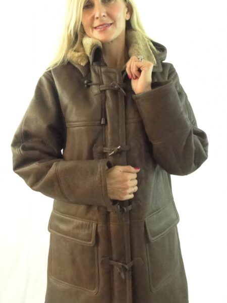 Women's Shearling Sheepskin 3/4 length Duffle Coat