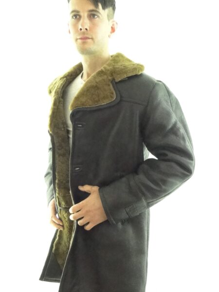 Men's Aviator Look 3/4 length Shearling Sheepskin Coat