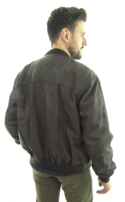 Men's MA1 Leather Bomber Jacket - available in Brown, Black and Brown Snuff Look - Image 5