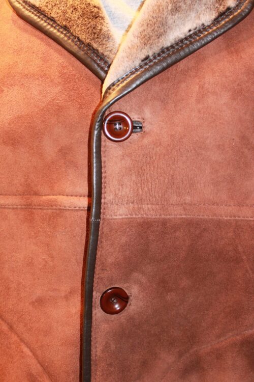 Men's Traditional Shearling Sheepskin Coat - Image 3