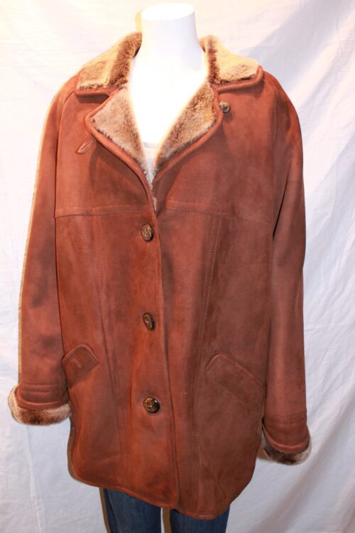 Ladies Classic Sheepskin Coat in Brown