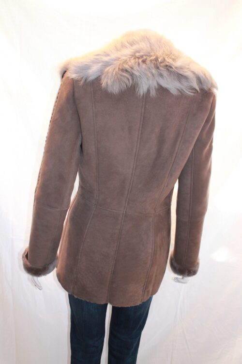 Ladies Shearling Sheepskin Coat with Toscana Collar - Image 3