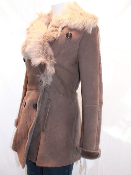Ladies Shearling Sheepskin Coat with Toscana Collar
