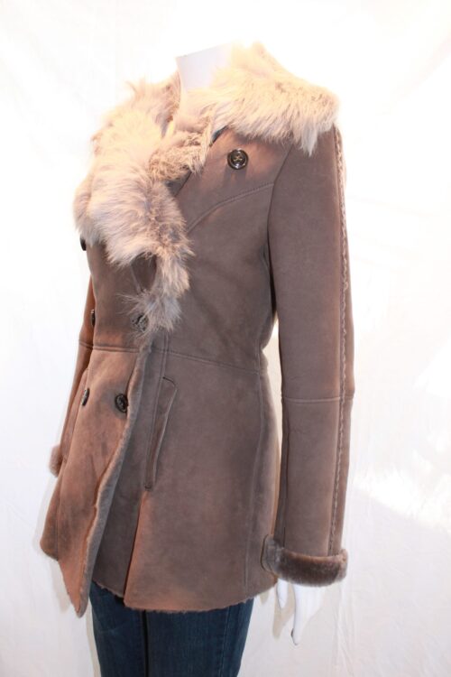 Ladies Shearling Sheepskin Coat with Toscana Collar