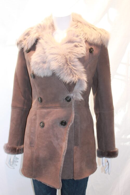 Ladies Shearling Sheepskin Coat with Toscana Collar - Image 2