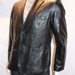 Men's Leather Blazer with patch pockets - available in Black and Brown - Image 4