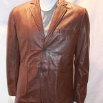 Men's Leather Blazer with patch pockets - available in Black and Brown - Image 3
