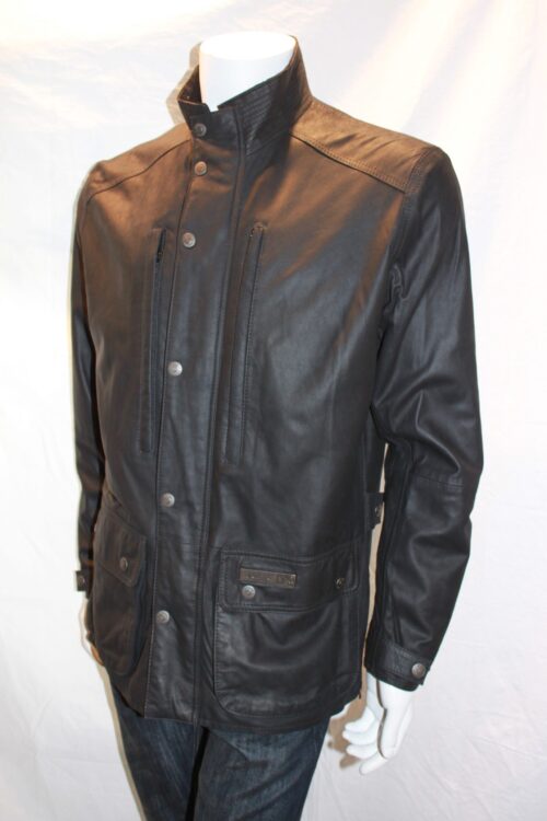 Men's 3/4 Country Style Nubuck Leather Jacket