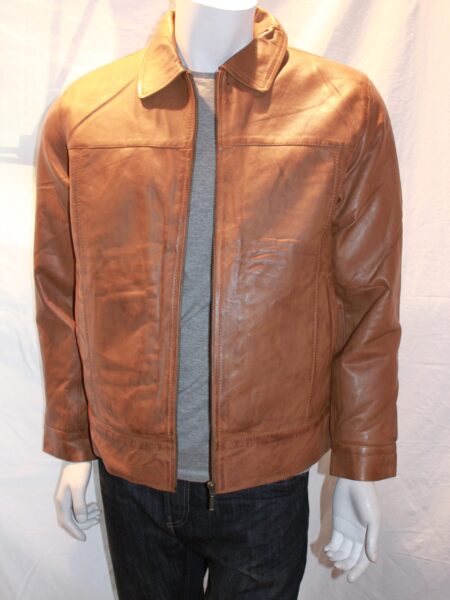 Men's Collared Harrington Style Jacket - Available in Tan and Black