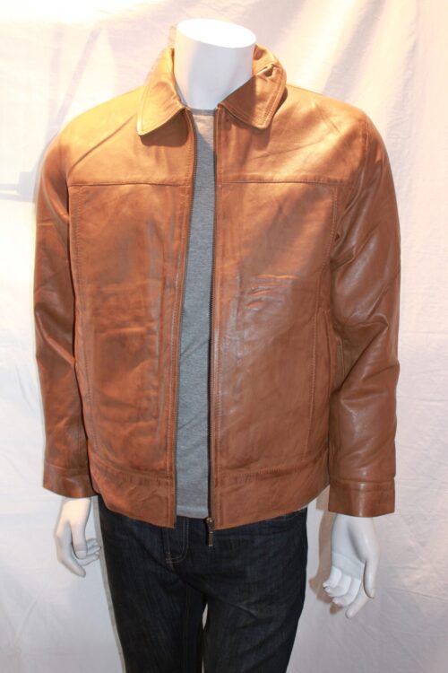 Men's Collared Harrington Style Jacket - Available in Tan and Black