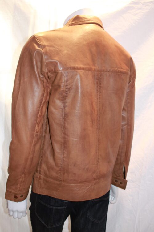 Men's Collared Harrington Style Jacket - Available in Tan and Black - Image 2