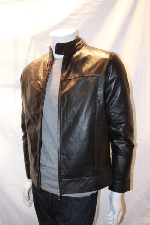Men's Stand-up Collar Harrington Style Jacket - Available in Black - Image 2