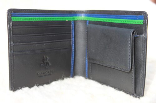 Men's Leather Multi-Colour Wallet with Coin Purse - Image 4