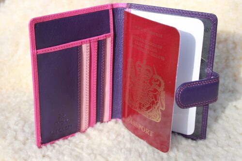 Leather Multi Coloured Passport Holder Cover Case / Wallet - Image 2