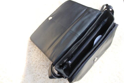 Ladies Leather Organiser Flapover Handbag / Cross-Body Bag - Image 2