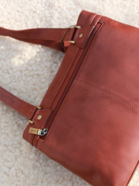 Two Strap Leather Shoulder Bag