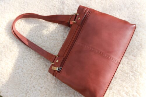 Two Strap Leather Shoulder Bag