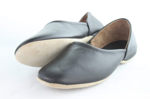 Draper of Glastonbury Charles Leather Slipper - Black and Wine