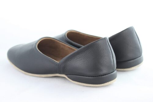 Draper of Glastonbury Charles Leather Slipper - Black and Wine - Image 5
