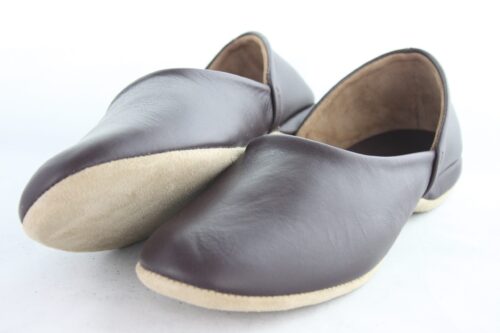 Draper of Glastonbury Charles Leather Slipper - Black and Wine - Image 6