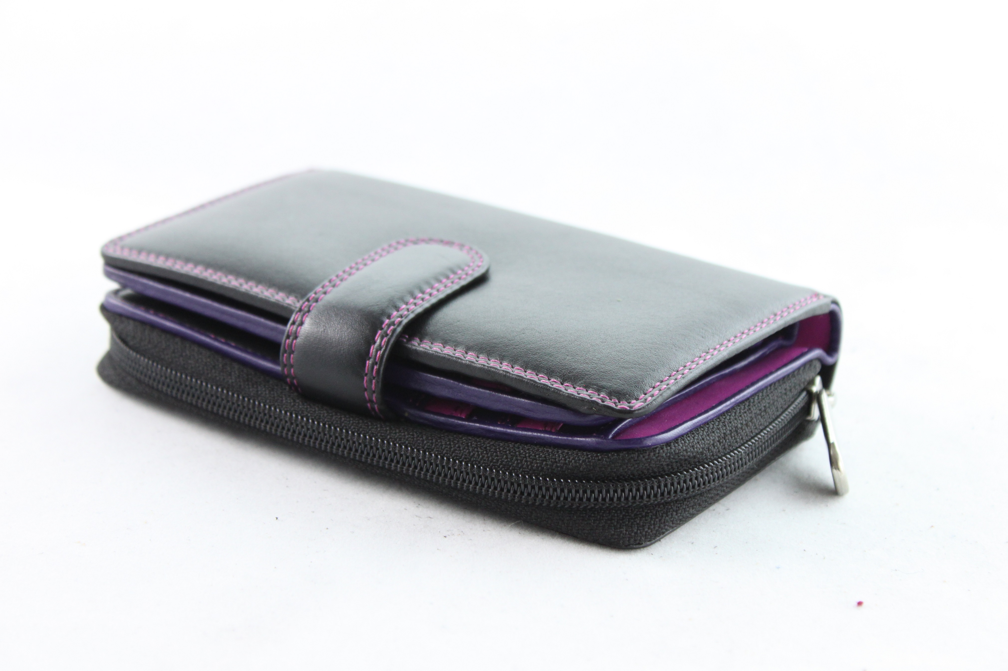 Multi Compartment Soft Leather Purse Wallet For Ladies - Berry