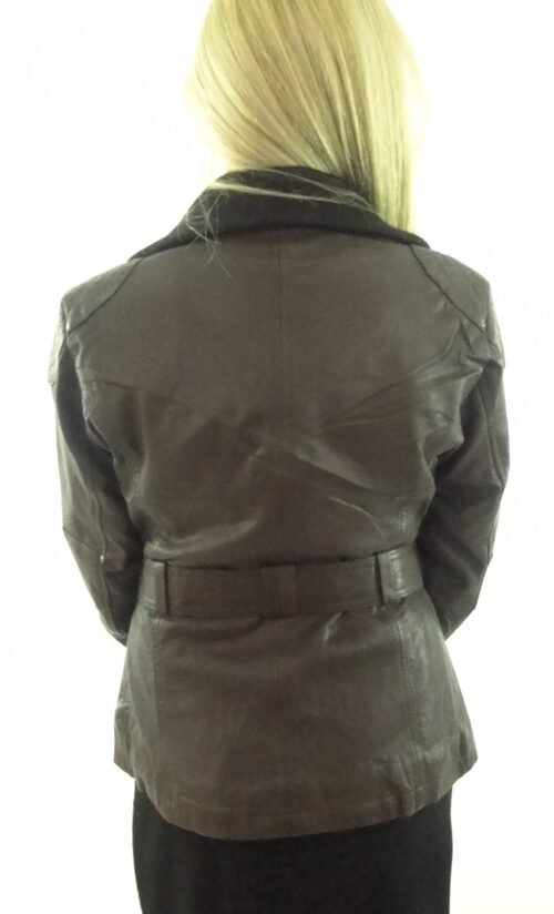 Women's Leather Biker Jacket in Black - Image 4