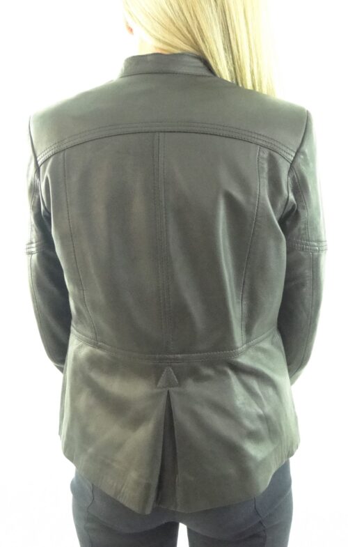 Women's Retro Style Motorcycle style Black Leather Jacket - Image 4