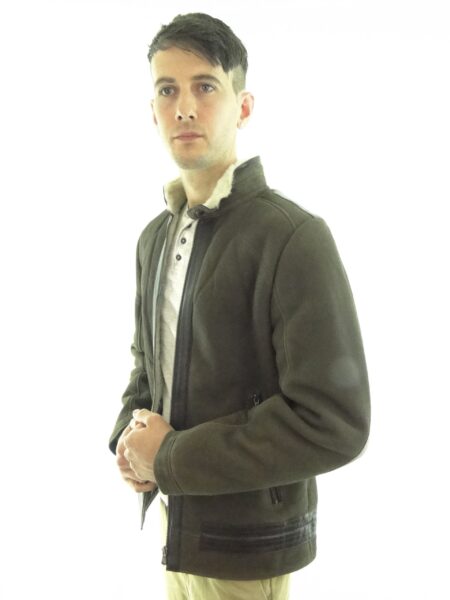 Mens Brown Biker Sheepskin Jacket