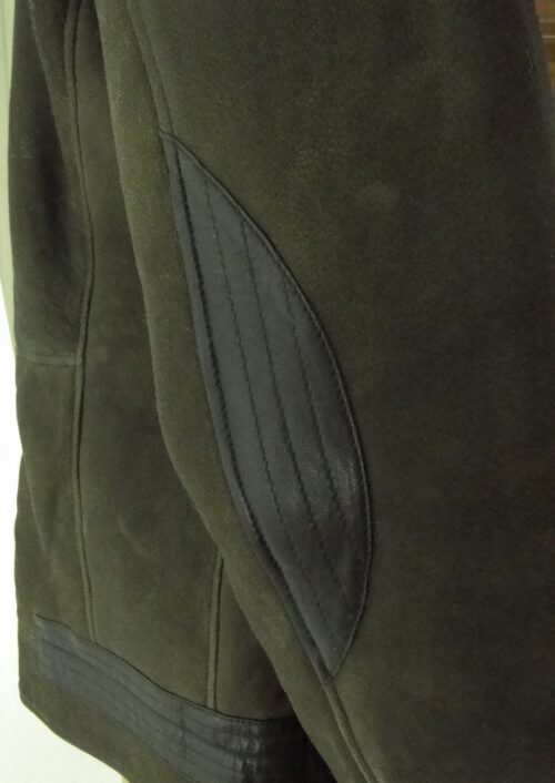 Mens Black Biker Sheepskin Jacket - Image 4