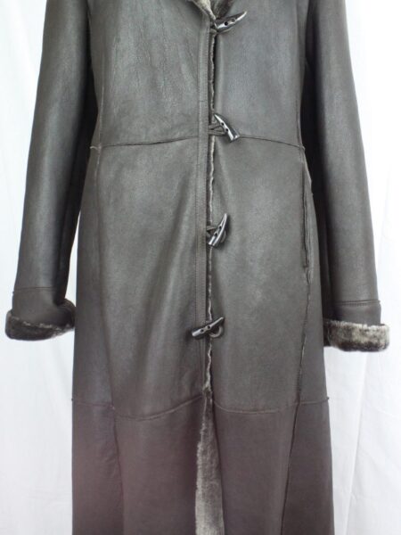 Ladies Long Sheepskin Coat in Black and Brown
