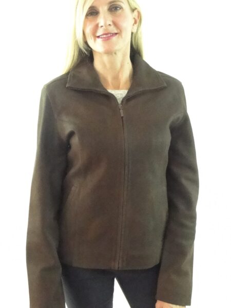 Women's Brown Nubuck Leather Jacket