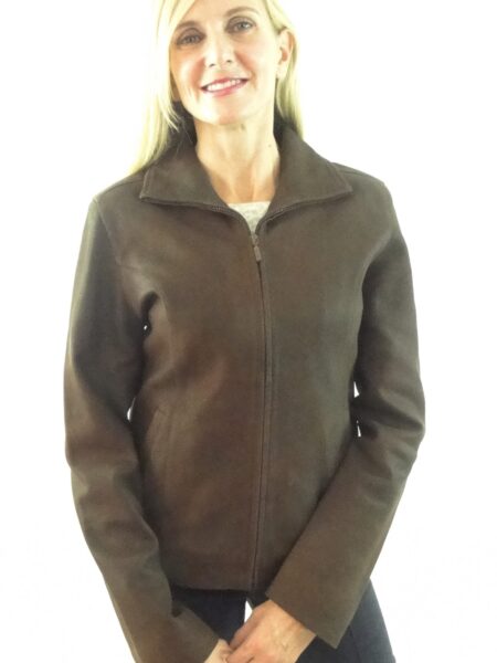 Women's Brown Nubuck Leather Jacket