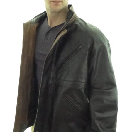Men's 2 tone leather jacket