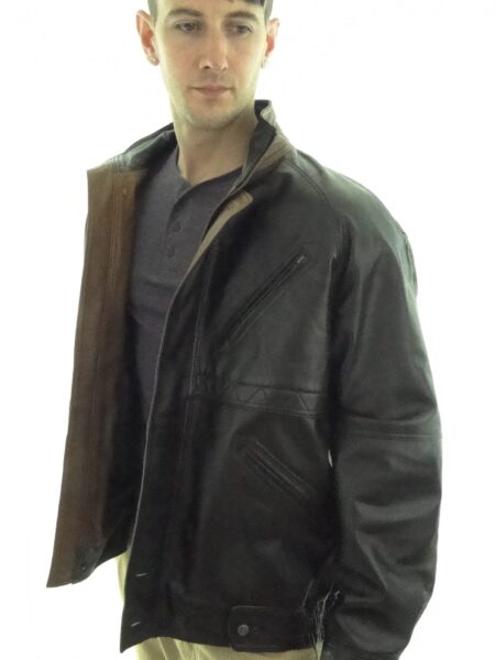 Men's 2 tone leather jacket